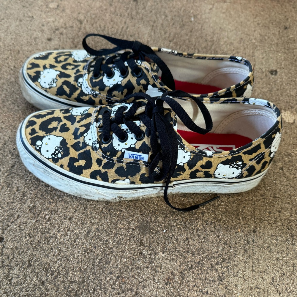 Leopard print Hello Kitty vans